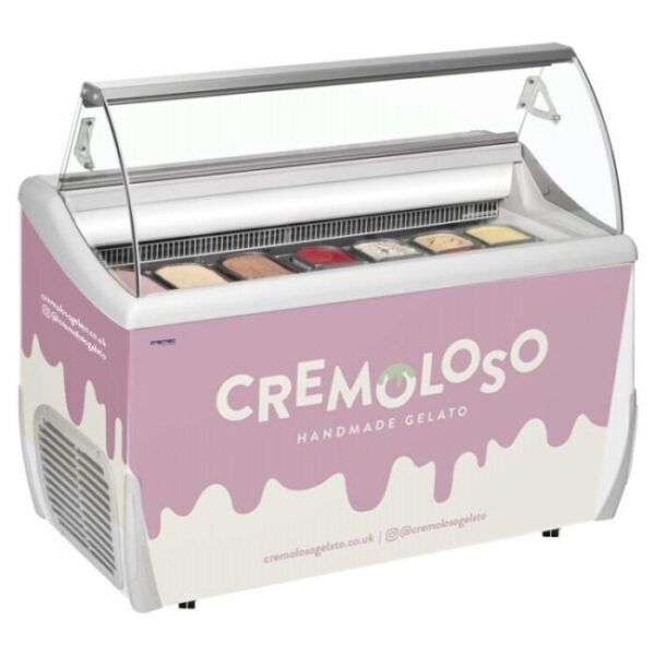 Gelato display, Gelato counter, ice cream display, Ice cream counter
