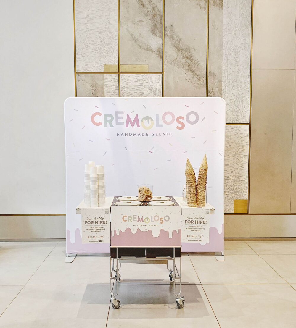 Cremoloso gelato ice cream cart kart gelato sorbets vegetaria vegan